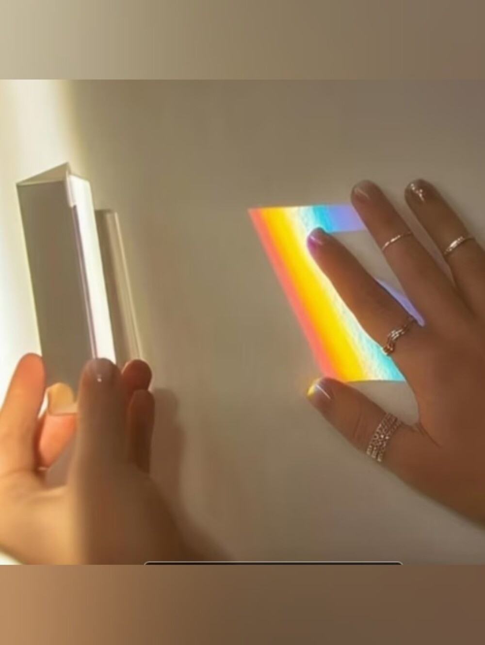 Clear Optical Prism with Rainbow Light Beam 2-piece